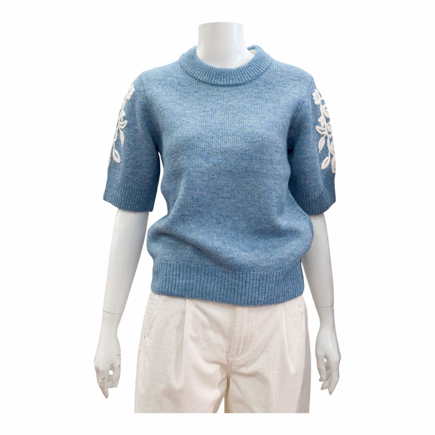 446753 Pullover mit Häkelstickerei light blue türkis WHITE STUFF 446753 Pullover mit Häkelstickerei light blue türkis WHITE STUFF