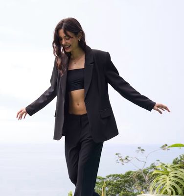 IHFAVA  LONG BLAZER black ICHI