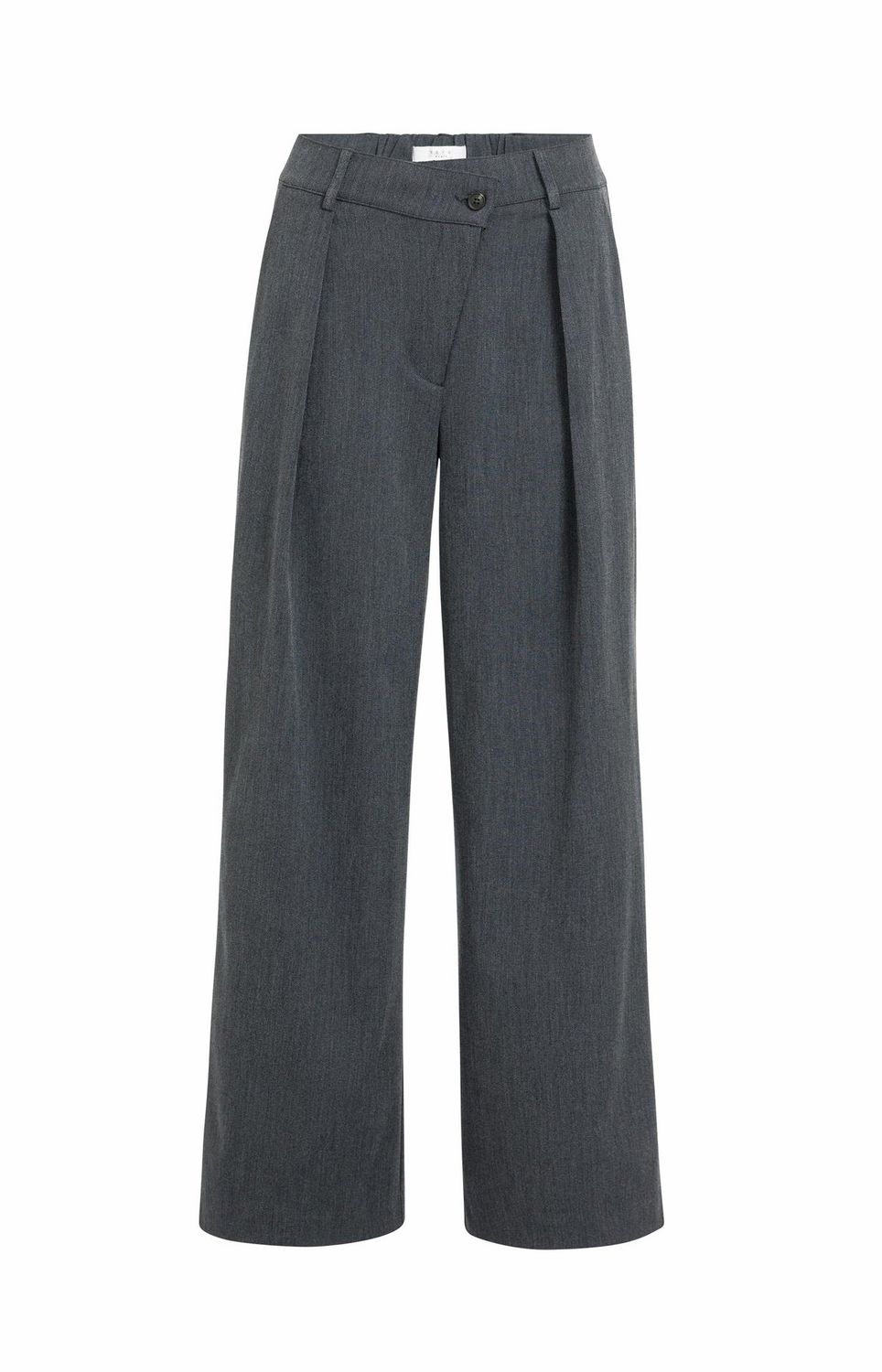 01-301286 Gewebte Hose mit weitem Bein und asymmetrischem Verschluss cat black( grau ) mel. YAYA 01-301286 Gewebte Hose mit weitem Bein und asymmetrischem Verschluss cat black( grau ) mel. YAYA