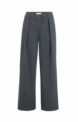 01-301286 Gewebte Hose mit weitem Bein und asymmetrischem Verschluss cat black( grau ) mel. YAYA 01-301286 Gewebte Hose mit weitem Bein und asymmetrischem Verschluss cat black( grau ) mel. YAYA