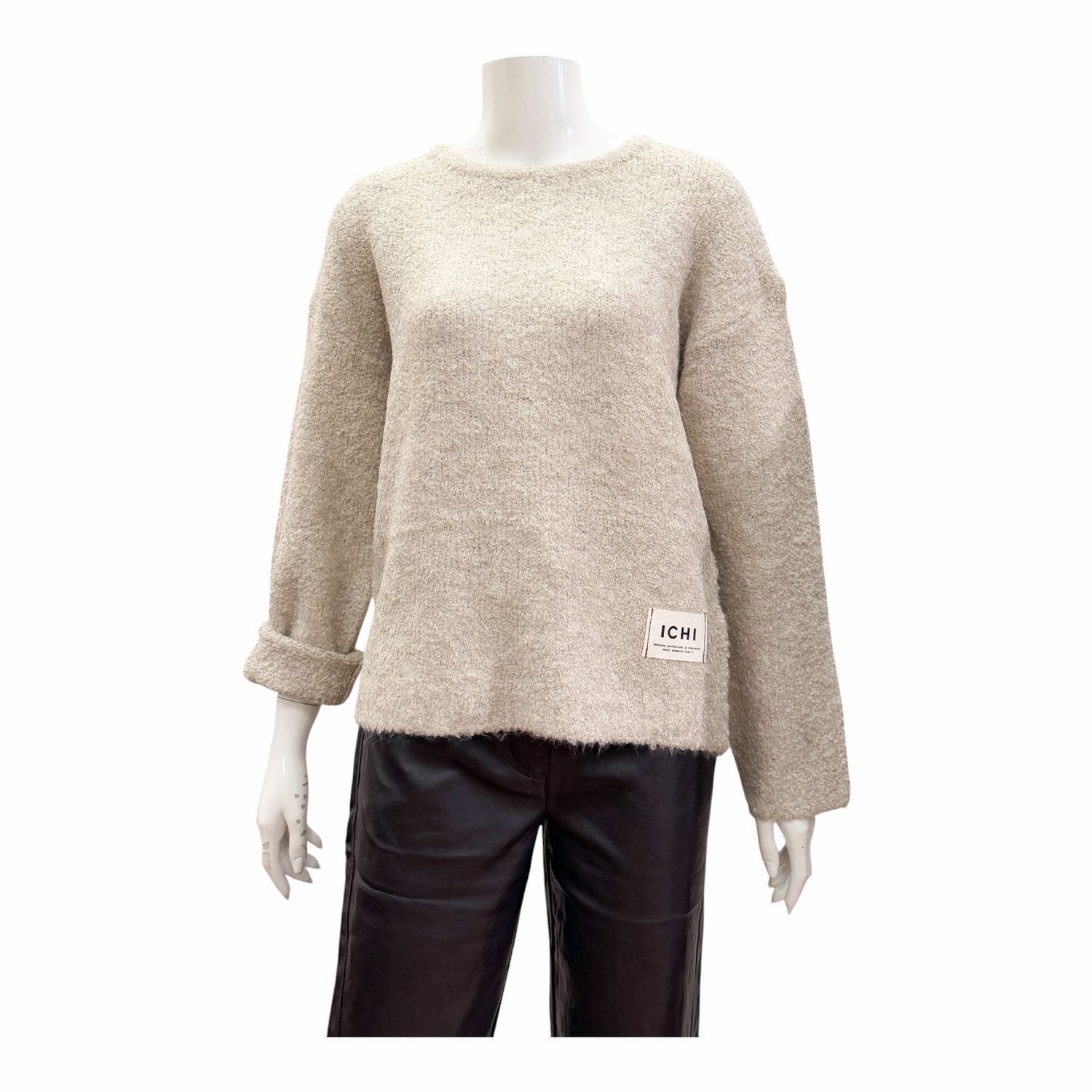 IHSARISA texturierter oversize fit Pullover sand melange ICHI IHSARISA texturierter oversize fit Pullover sand melange ICHI