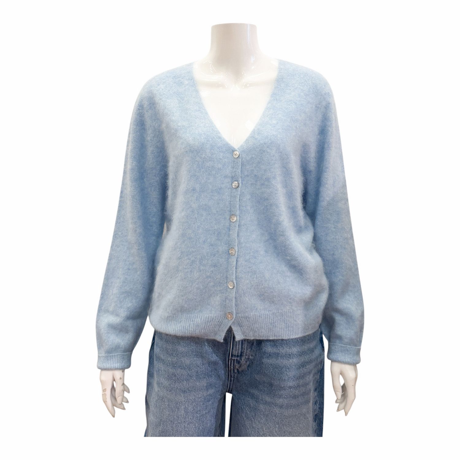 LJ6535 Cardigan mir Seide und Cashmere sky blue ORICE LJ6535 Cardigan mir Seide und Cashmere sky blue ORICE