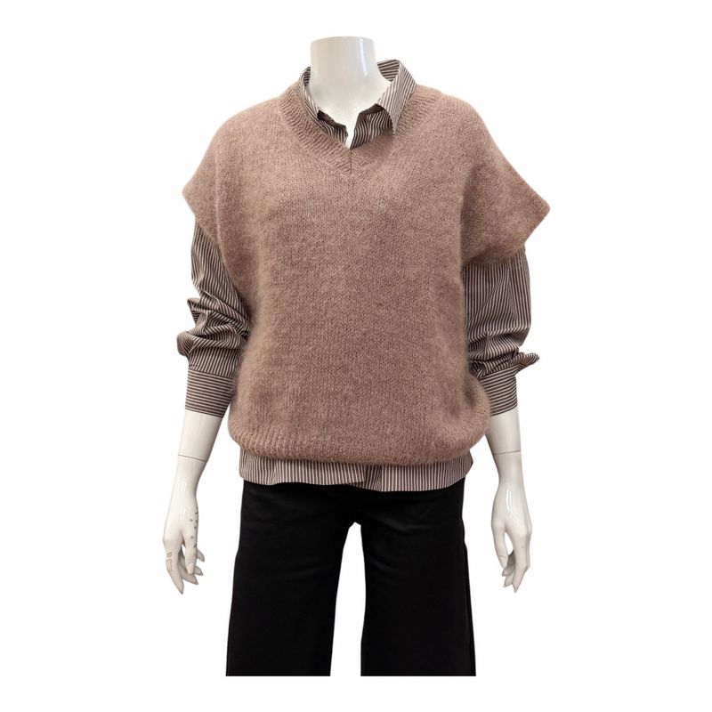 8275 Kid Mohair oversize Pullunder taupe ORICE 8275 Kid Mohair oversize Pullunder taupe ORICE
