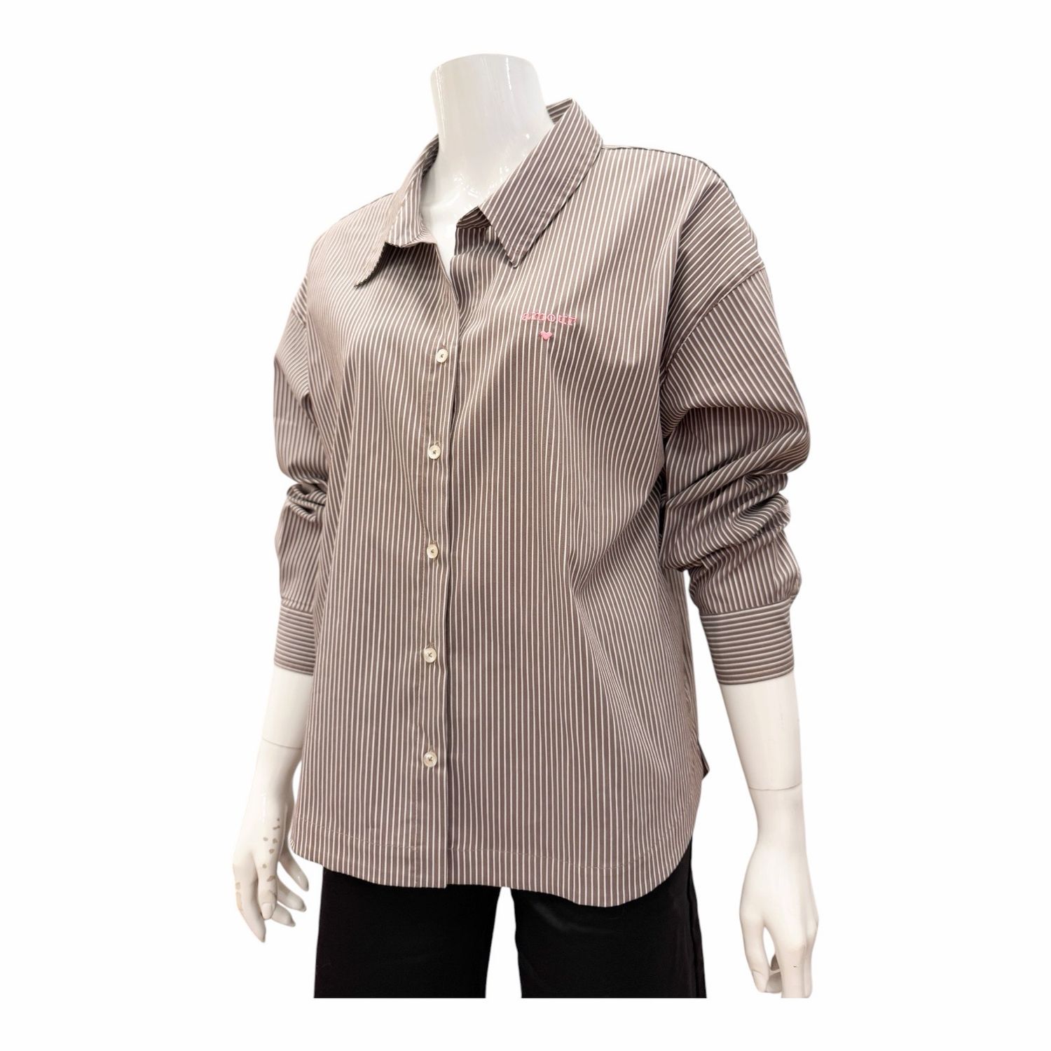 9084-158930 -780 Stripe Bluse chocolate weiß EMILY VAN DEN BERGH 9084-158930 -780 Stripe Bluse chocolate weiß EMILY VAN DEN BERGH