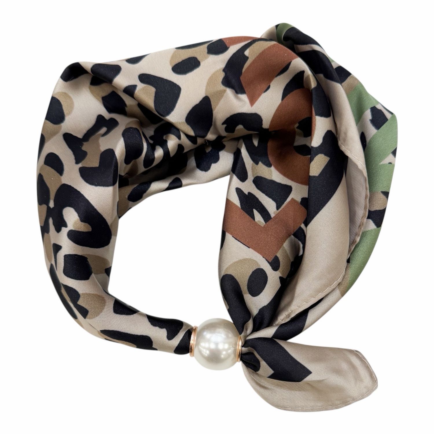 Kleiner Zierschal schwarz braun oliv ACCESSOIRES Kleiner Zierschal schwarz braun oliv ACCESSOIRES