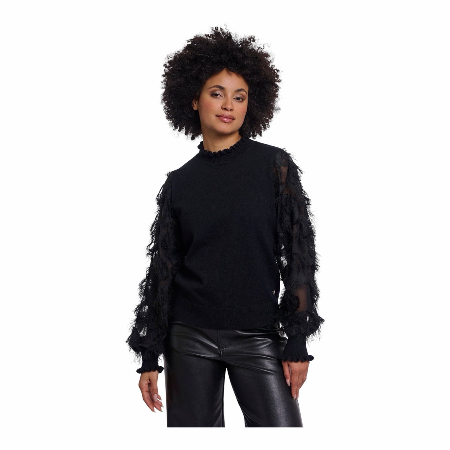 JANIQUE black Pullover mit Federärmeln RINO&PELLE JANIQUE black Pullover mit Federärmeln RINO&PELLE