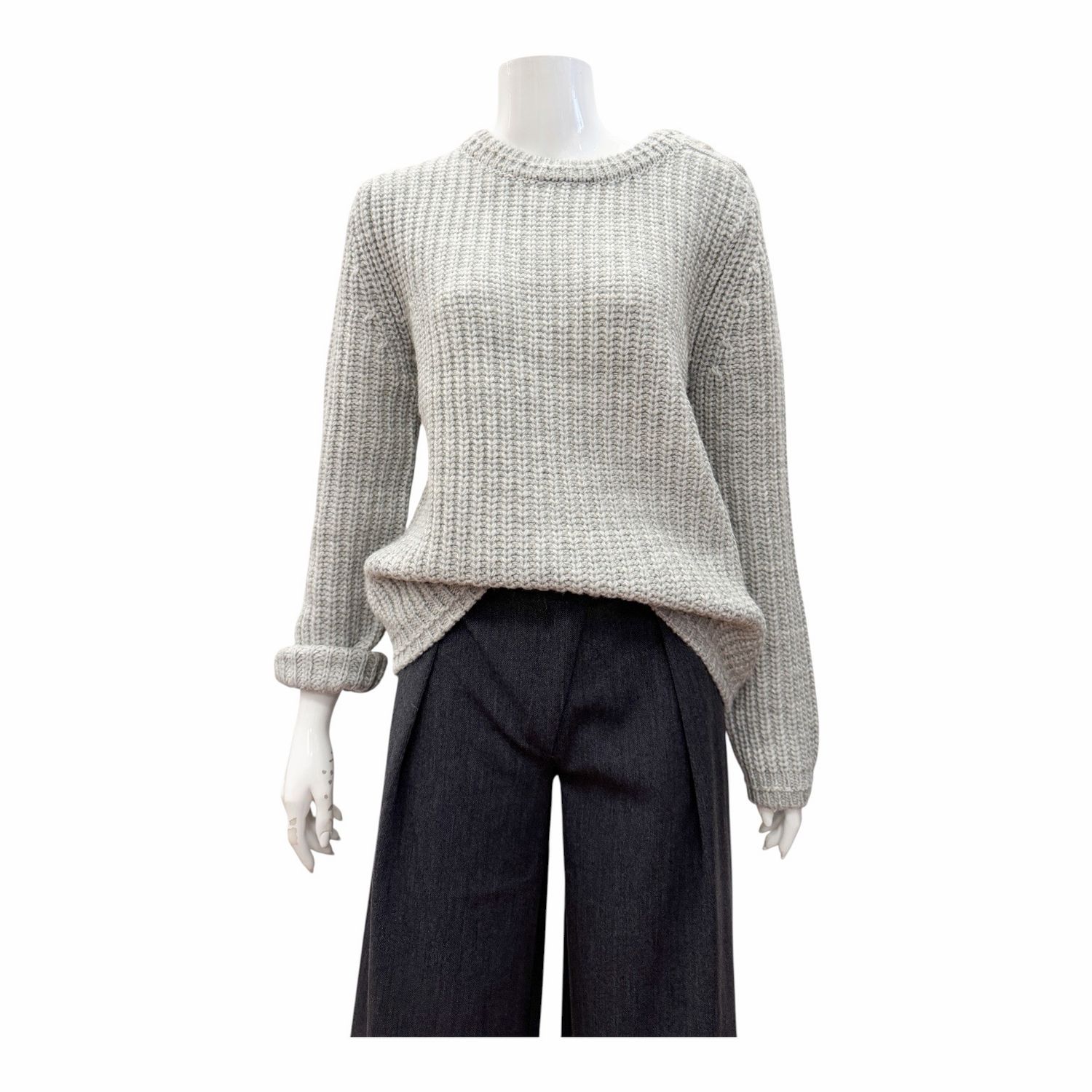 SLK433-9077 Grobstrickpullover grey melange BLOOMINGS SLK433-9077 Grobstrickpullover grey melange BLOOMINGS