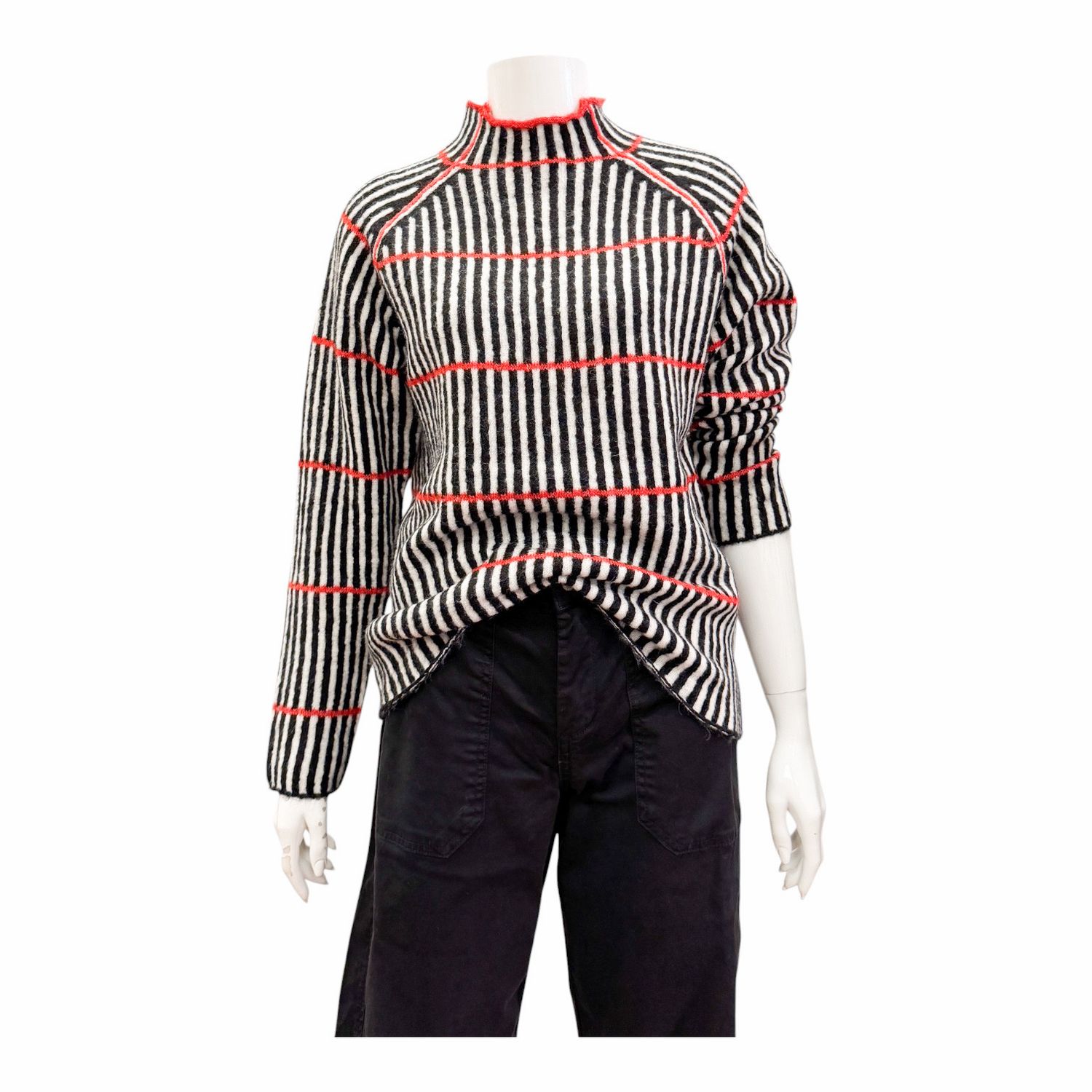 IHKAMARA Kuschelpullover black-red-offwhite ICHI IHKAMARA Kuschelpullover black-red-offwhite ICHI