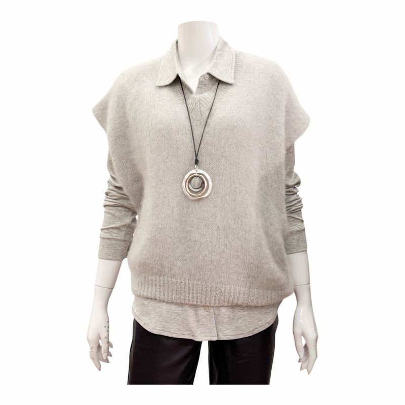 8275 Kid Mohair oversize Pullunder grey ORICE