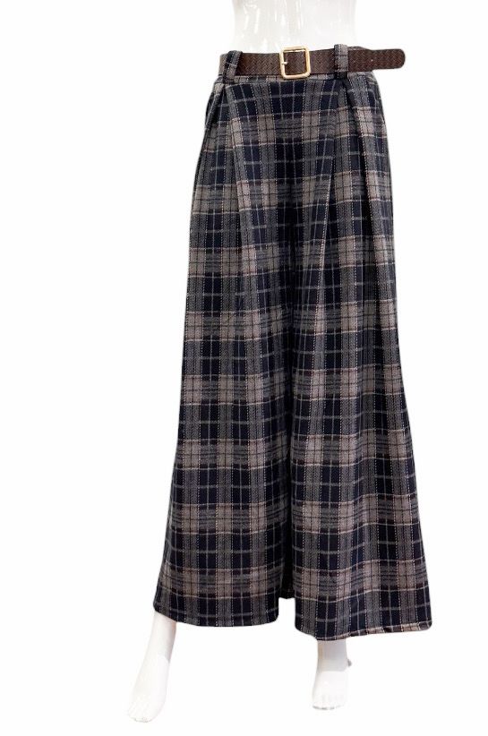760540 Hose mit Bundfalten und weitem Bein grau rostrost navy BODY TOUCH