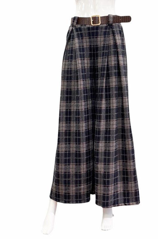760540 Hose mit Bundfalten und weitem Bein grau rostrost navy BODY TOUCH