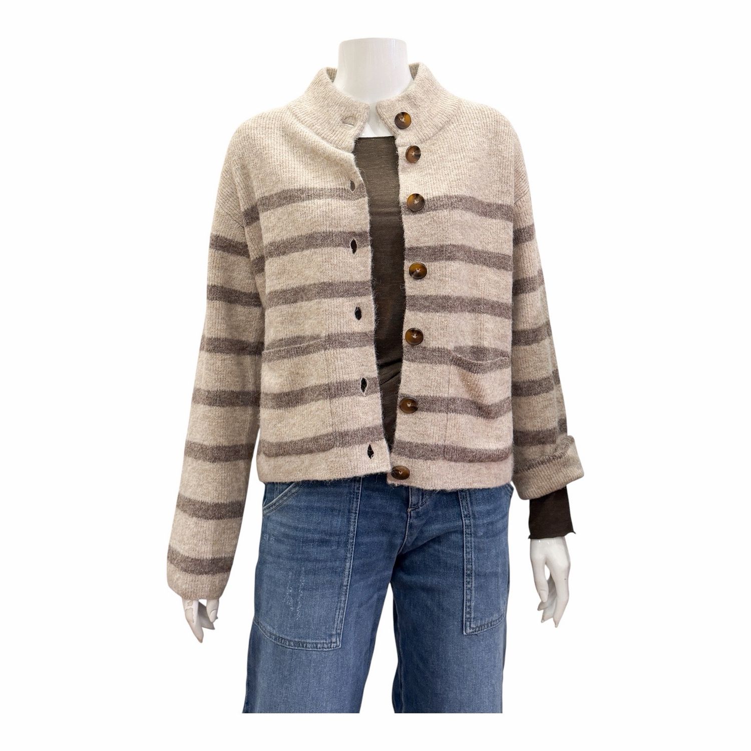 446727 MARGOT Cardigan natur braun meliert WHITE STUFF - ohne Wolle 446727 MARGOT Cardigan natur braun meliert WHITE STUFF - ohne Wolle