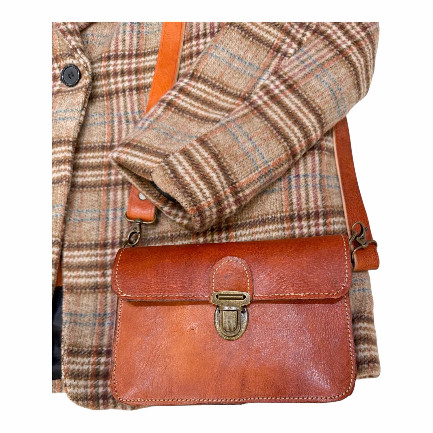 FEZ Viereck Lederbag rotbraun SPANIEN
