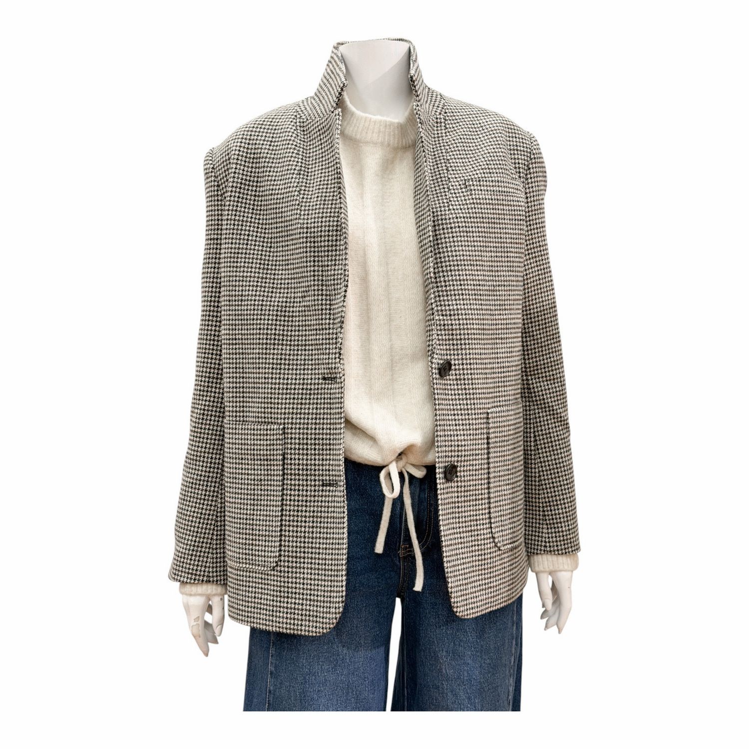 IHLUBANA Hahnentritt Blazer schwarz braun natur ICHI IHLUBANA Hahnentritt Blazer schwarz braun natur ICHI