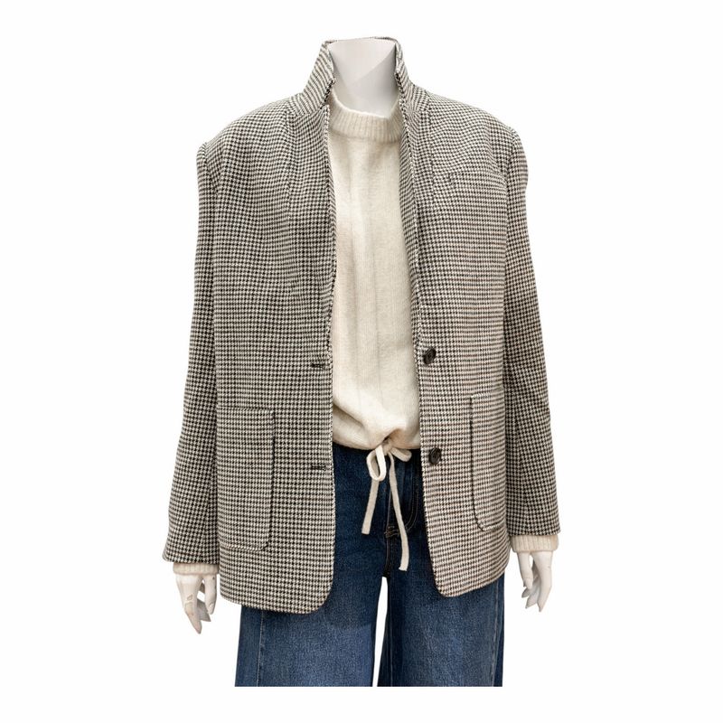 IHLUBANA Hahnentritt Blazer schwarz braun natur ICHI IHLUBANA Hahnentritt Blazer schwarz braun natur ICHI