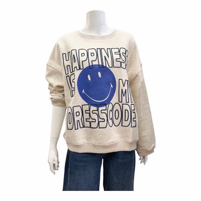 51976 Sweater Smiley ecru grau mel.kobalt THE SHIRT PROJECT - leicht Oversize