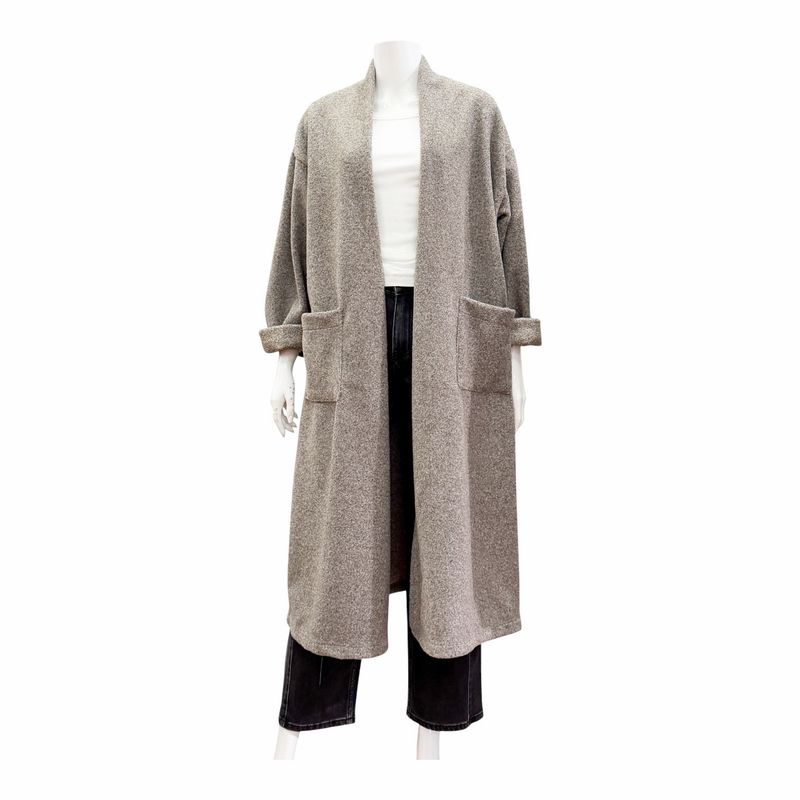 Kuscheliger leichter Oversize Strickgewebe Mantel grau braun mel.ZWILLINGSHERZ - Gr. 36-44 Kuscheliger leichter Oversize Strickgewebe Mantel grau braun mel.ZWILLINGSHERZ - Gr. 36-44