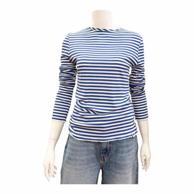 51931 Ribunterzieh Ringelshirt offwhite bright blue THE SHIRT PROJECT