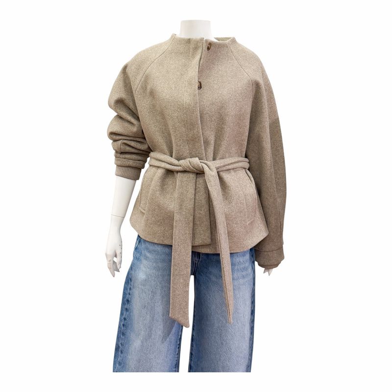 CORNELIA Kurzjacke mit Strickärmelschauben toffee melange RINO&PELLE