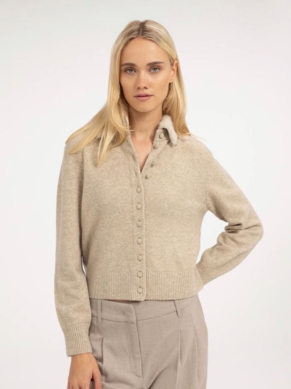 01-010185 Cardigan mit Wechselkragen light beige melange YAYA 01-010185 Cardigan mit Wechselkragen light beige melange YAYA