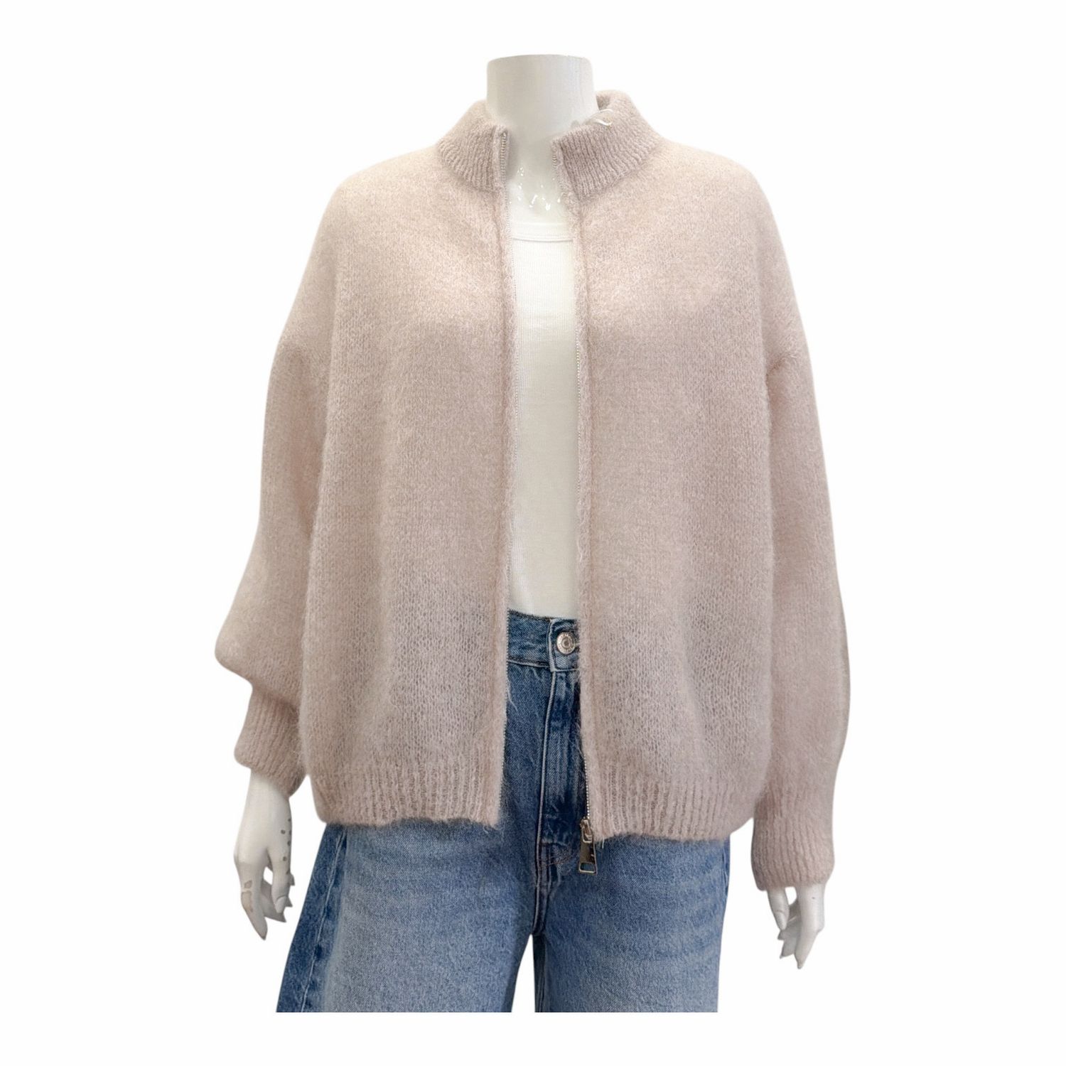 PAP21 KID MOHAIR Cardigan  sand BODY TOUCH