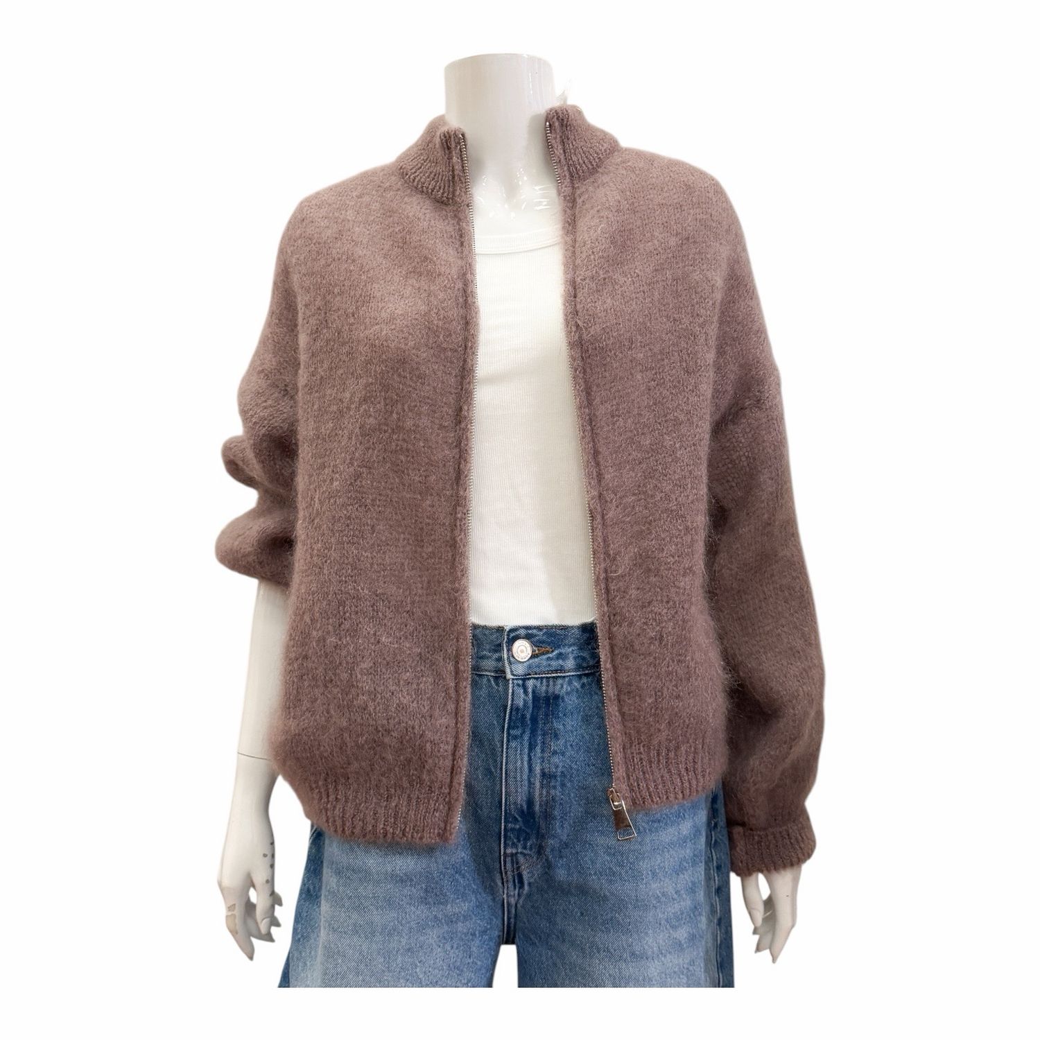 PAP21 KID MOHAIR Cardigan  taupe BODY TOUCH