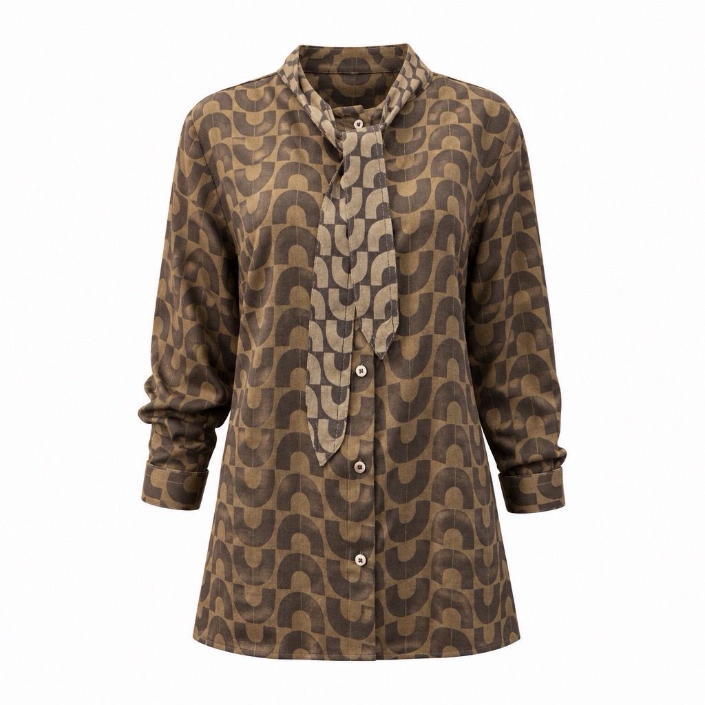 9090-158891 Bluse espresso taupe EMILY VAN DEN BERGH 9090-158891 Bluse espresso taupe EMILY VAN DEN BERGH