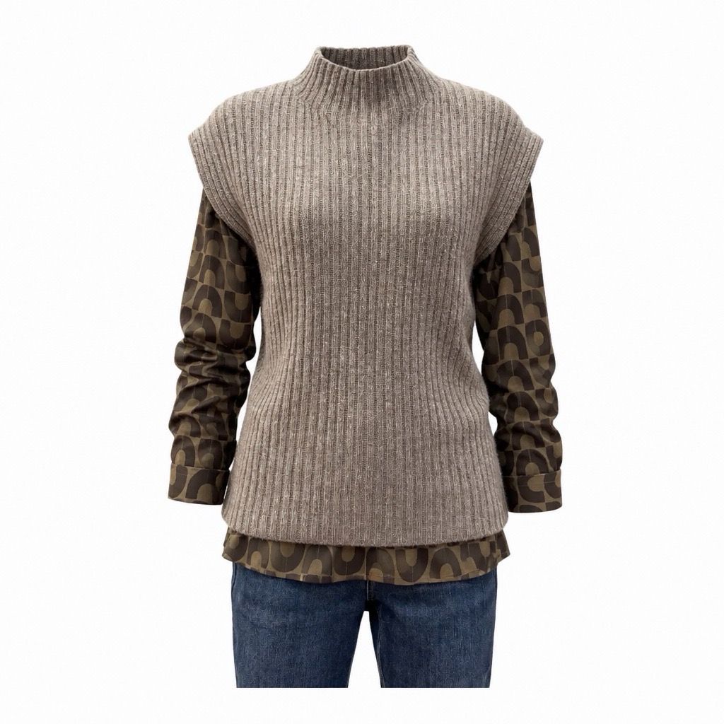 1655 RIB Pullunder taupe EMILY VAN DEN BERG 1655 RIB Pullunder taupe EMILY VAN DEN BERG