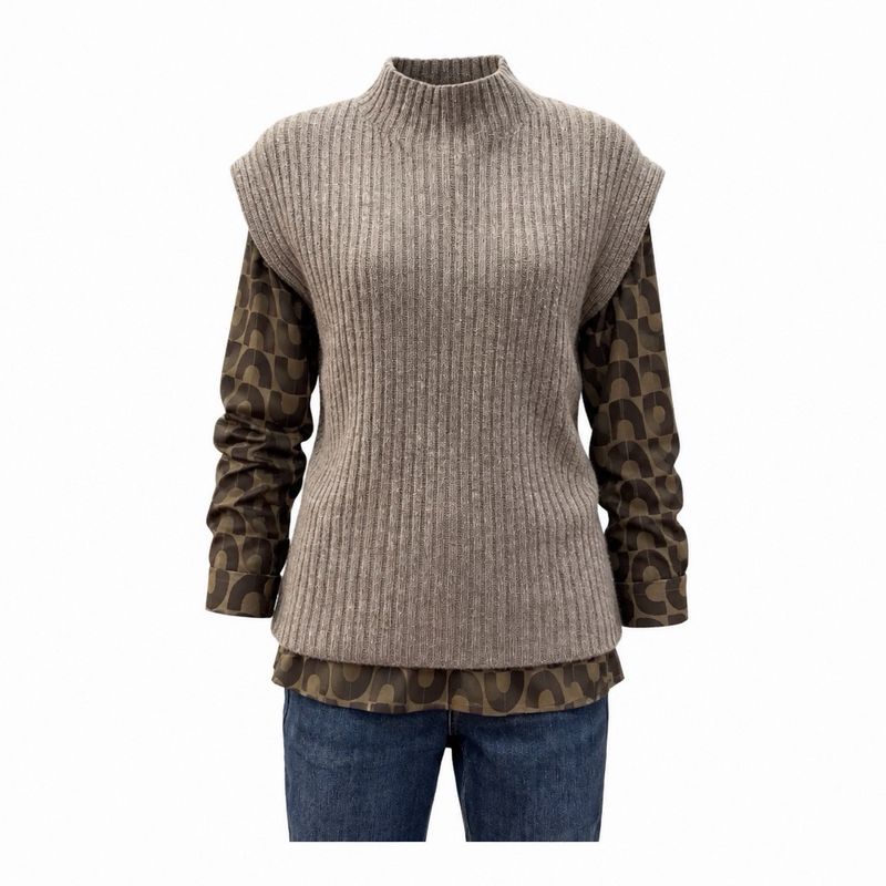 1655 RIB Pullunder taupe EMILY VAN DEN BERG 1655 RIB Pullunder taupe EMILY VAN DEN BERG