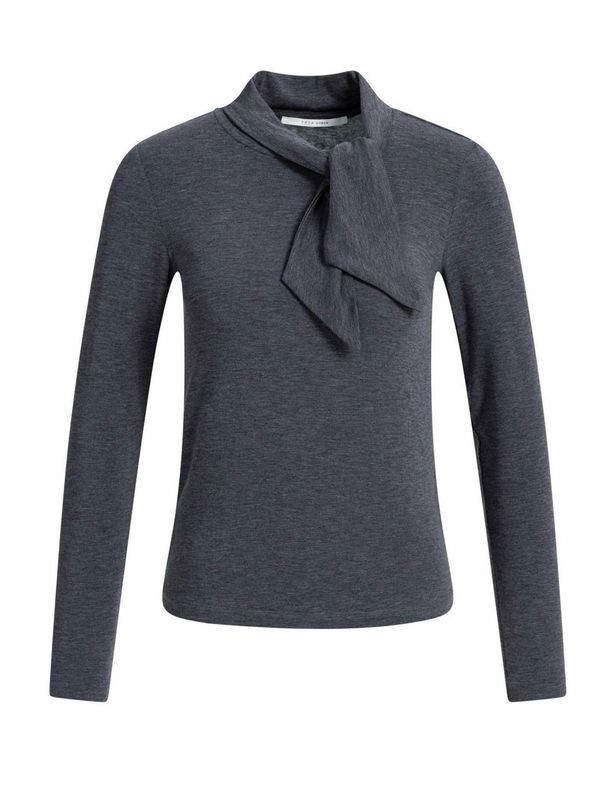 01-709436 Shirt mit schaldetail grey melange YAYA 01-709436 Shirt mit schaldetail grey melange YAYA