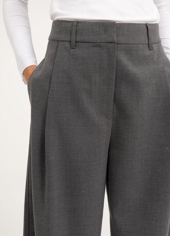 01-301275 Gewebte Barrelhose medium grey Melange YAYA
