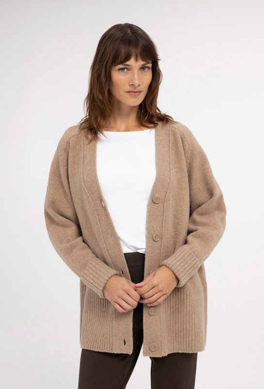 01-010178 Oversize Cardigan dark beige melange YAYA 01-010178 Oversize Cardigan dark beige melange YAYA