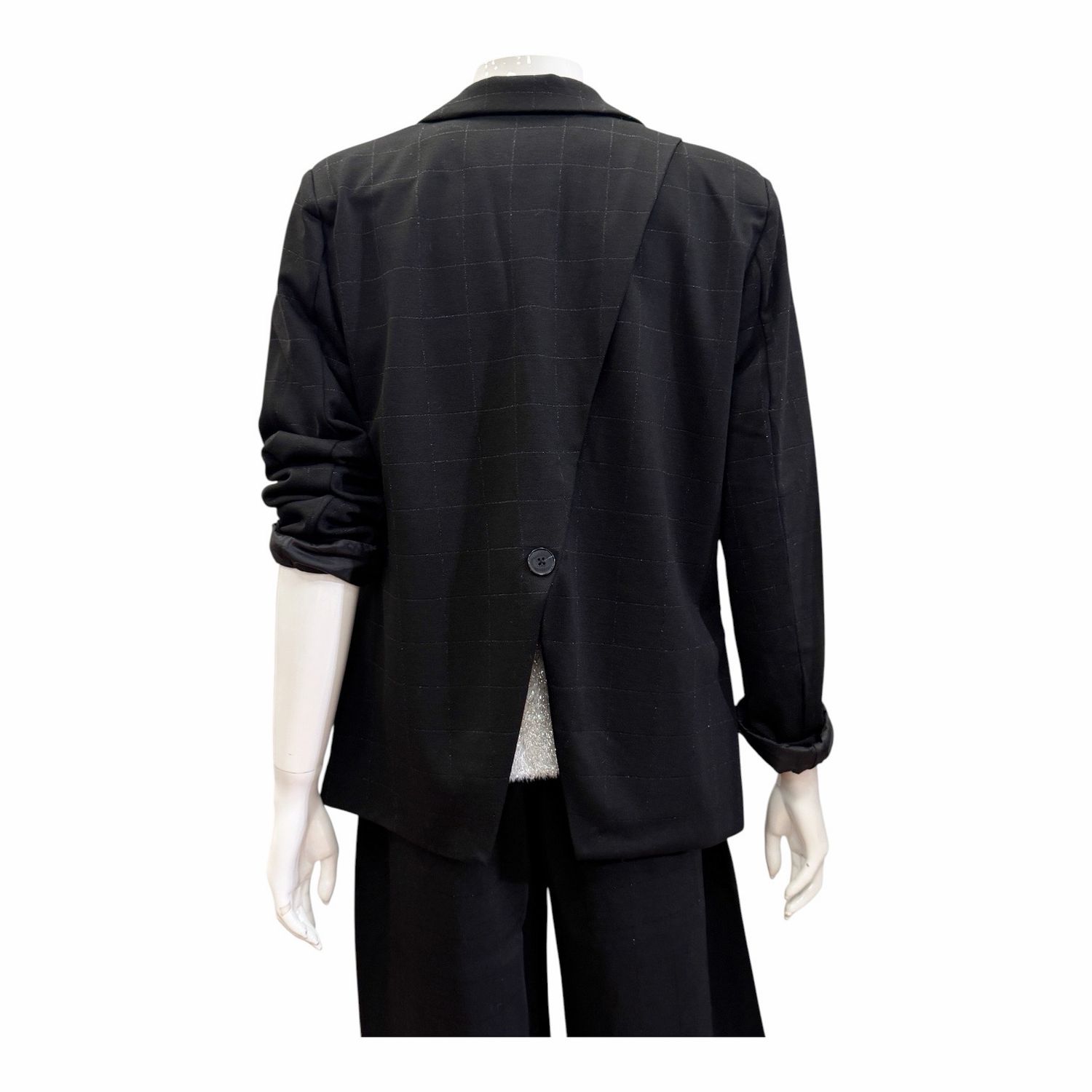 20127092 IHKATE Oversize Jerseyblazer mit Rückendetail Sparkelly black ICHI
