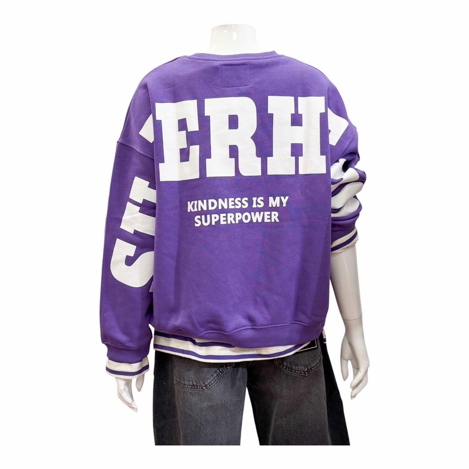 51899 Oversize Sweater violett offwhite THE SHIRT PROJECT