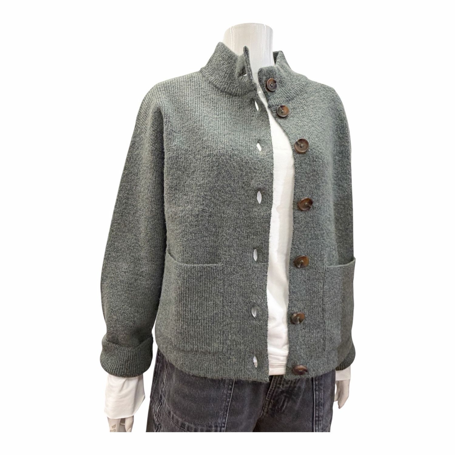 446727 MARGOT Cardigan dark green basil WHITE STUFF - ohne Wolle