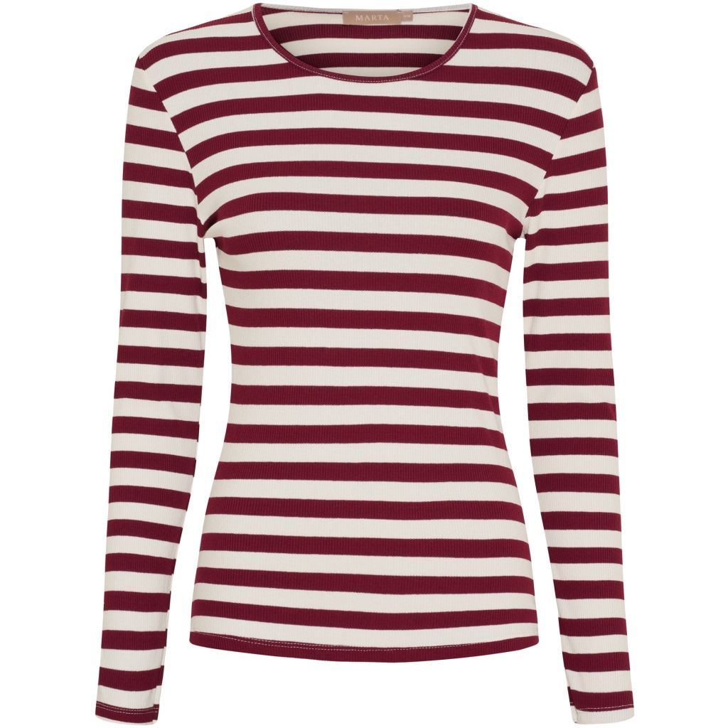 7702 Begonia Rib Unterziehshirt weiß bordeaux MARTA DU CHATEAU 7702 Begonia Rib Unterziehshirt weiß bordeaux MARTA DU CHATEAU