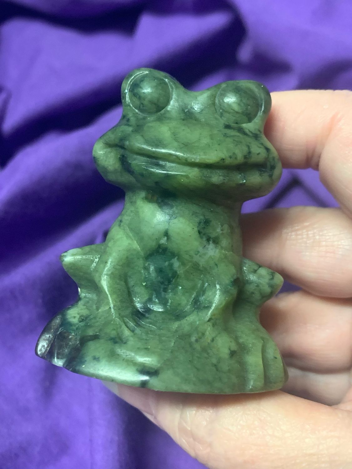 Serpentine Frog On Lilly Pad Carving