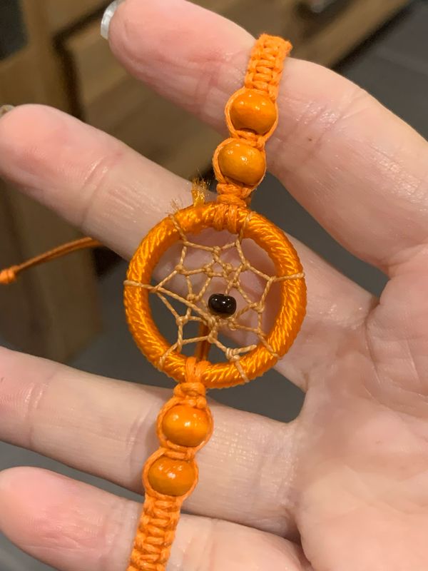 DREAM CATCHER MACRAMÉ AJUSTABLE BRACELET - Orange