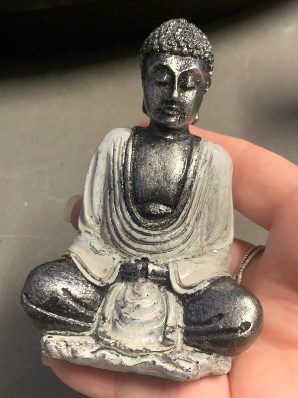 BUDDHA WHITE FIGURINE - 10 cm