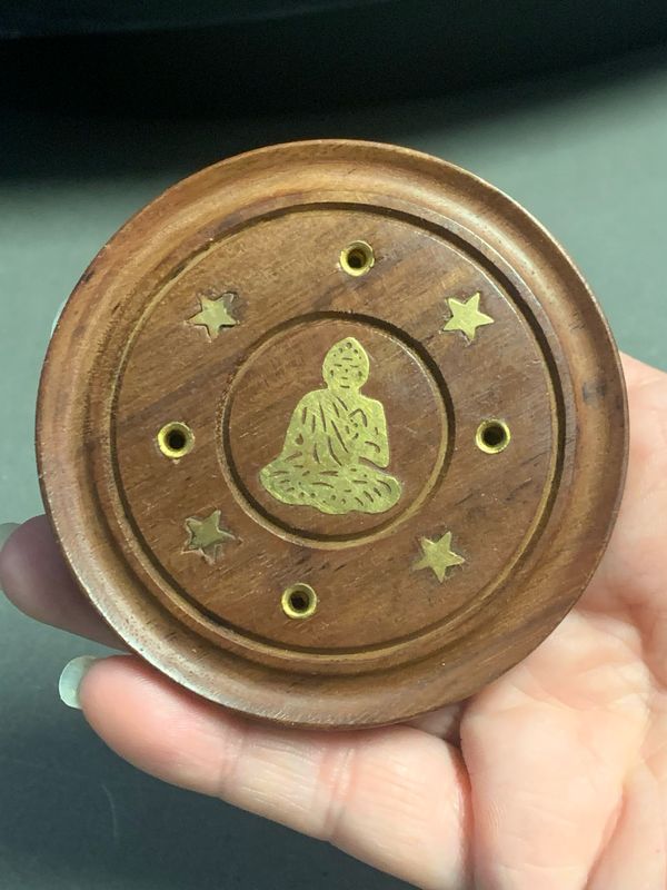 WOODEN BUDDHA INCENSE HOLDER - 7.5 cm