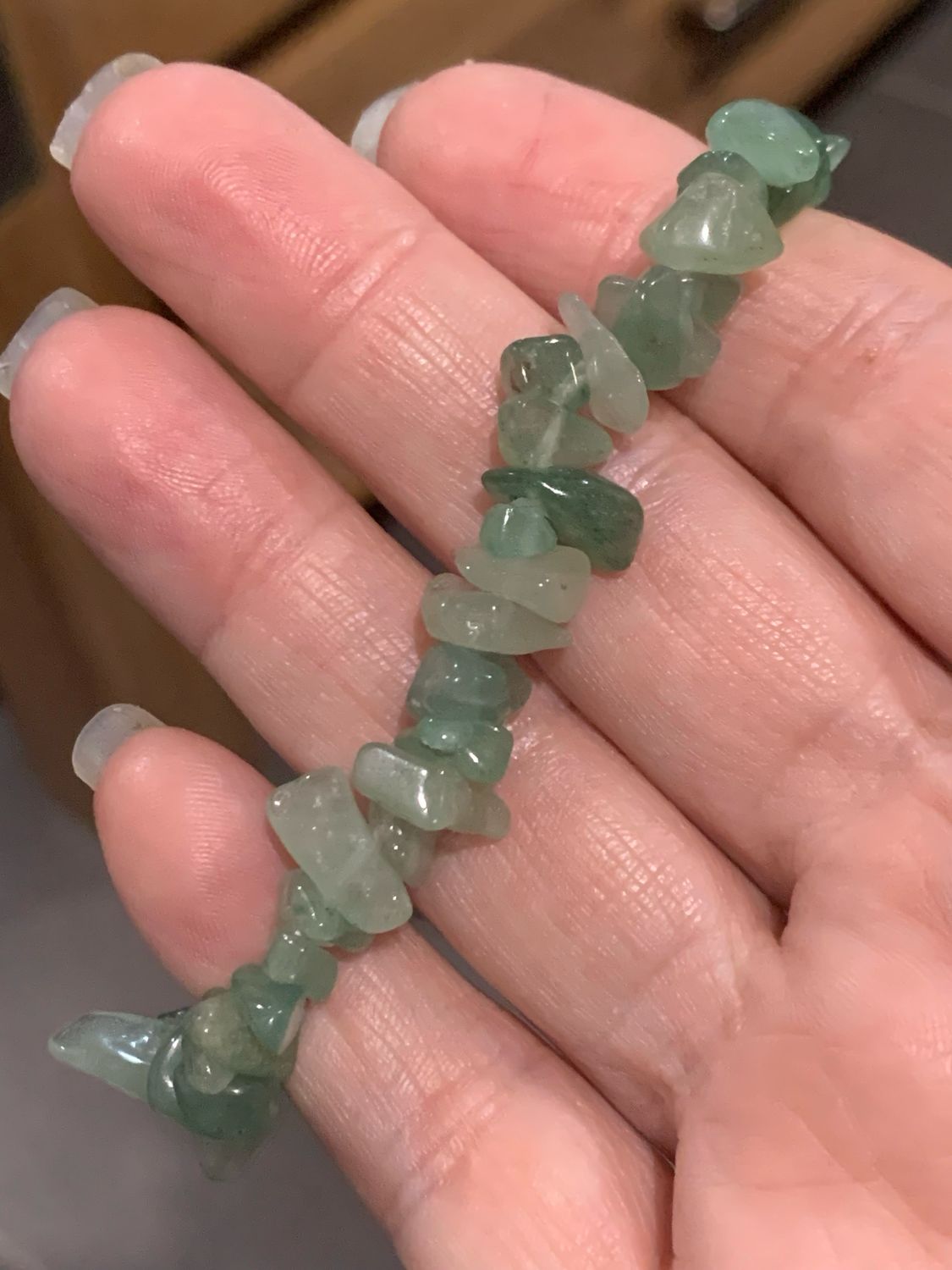 GREEN AVENTURINE CHIP BRACELET