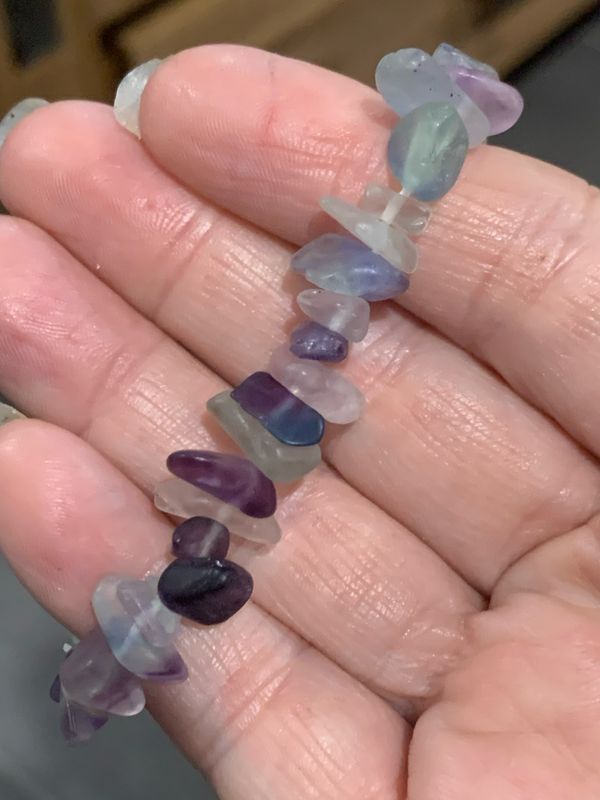 RAINBOW FLUORITE CHIP BRACELET