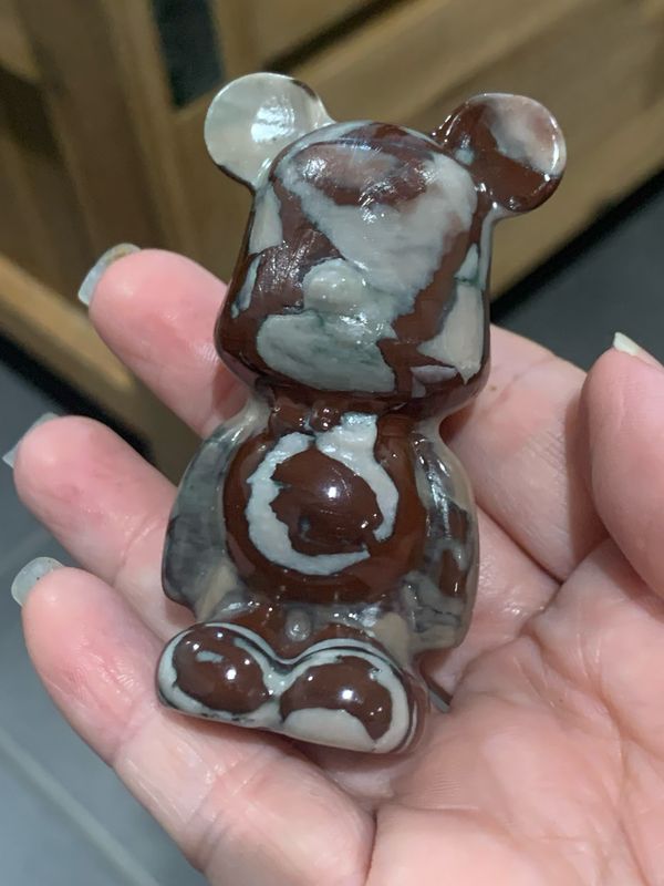 SHIVA LINGAM TEDDY BEAR CARVING - 7cm