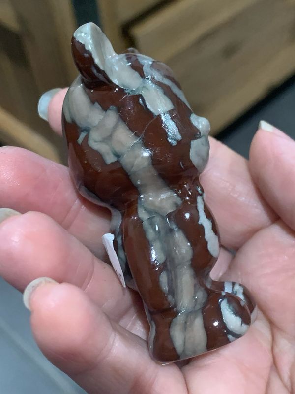 SHIVA LINGAM TEDDY BEAR CARVING - 7cm