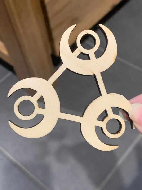 METATRON MOON WOODEN SPHERE HOLDER - 7.5cm
