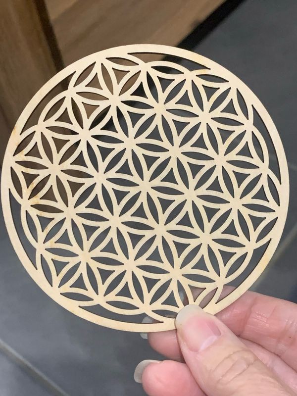 FLOWER OF LIFE GRID ALTER WOODEN BOARD - 10cm