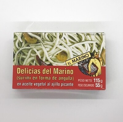 EL MARINO, surimi elver shaped in oil (115 g) EL MARINO, surimi elver shaped in oil (115 g)