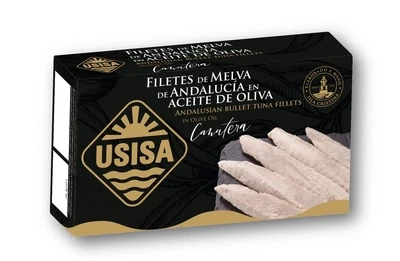 USISA, Andalusian frigate mackerel fillets in olive oil  [Filetes de Melva canutera] (120 g)
