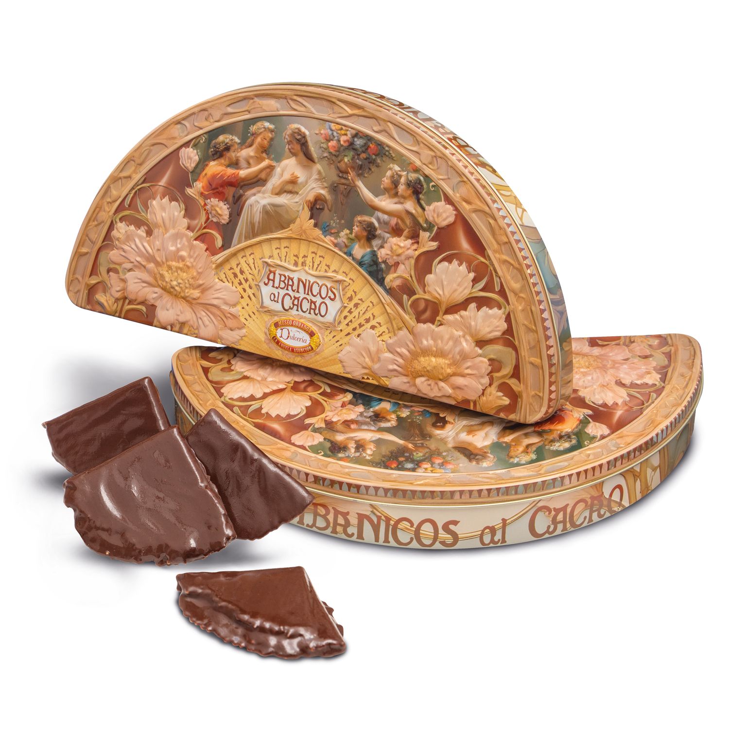 LA ABUELA ASUNCION, artisan fans with cocoa tin [Abanicos] (230 g)