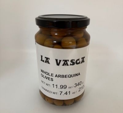 LA VASCA, whole arbequina olives (340 g)